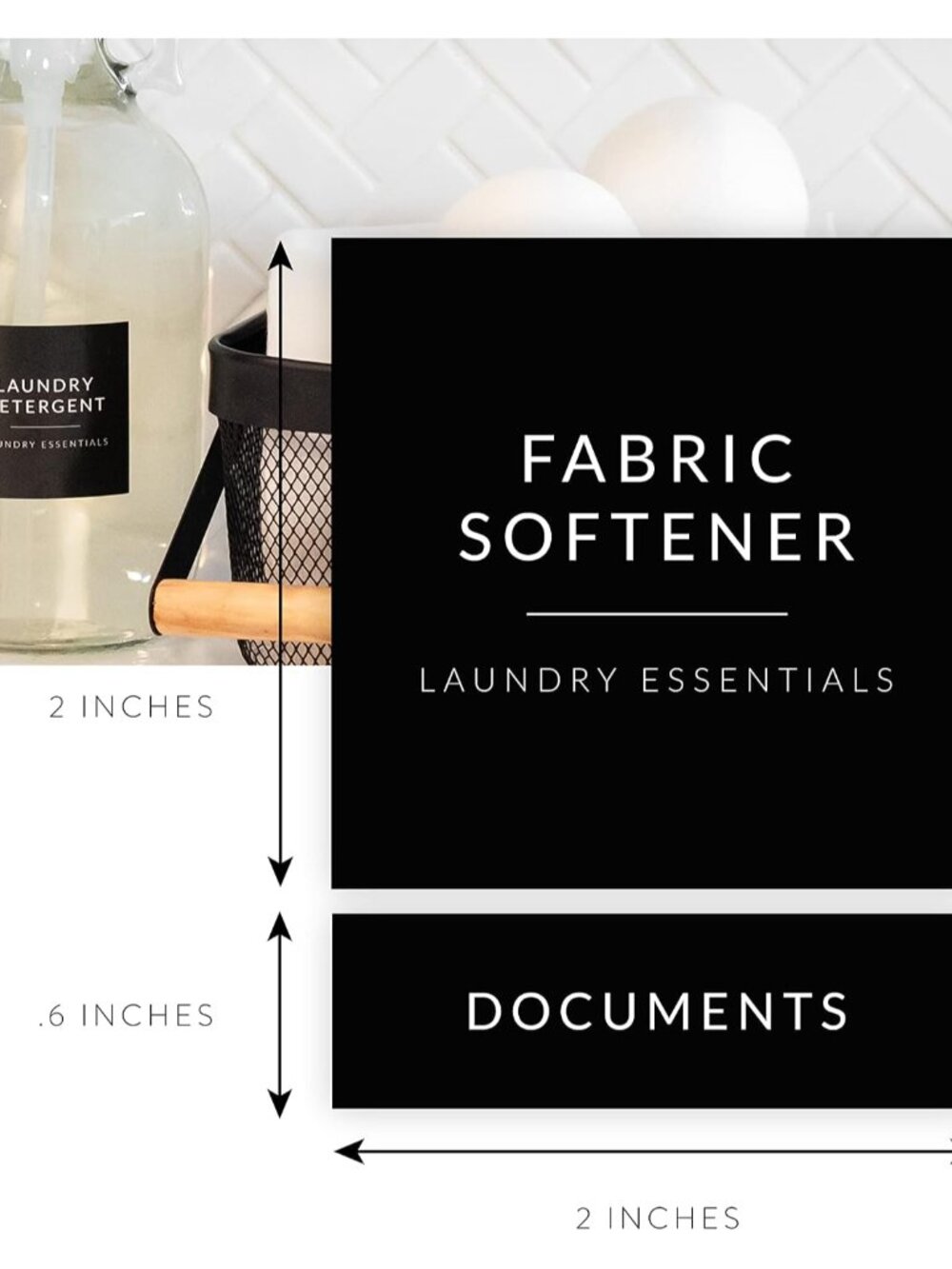Black Laundry Labels for Jars, 136 Preprinted Home and Laundry Stickers for Stor - Picture 3 of 9